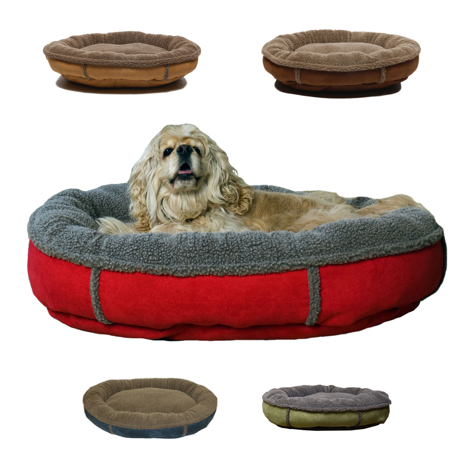 Carolina Pet Company Large Faux Suede & Tipped Berber Round Comfy Cup