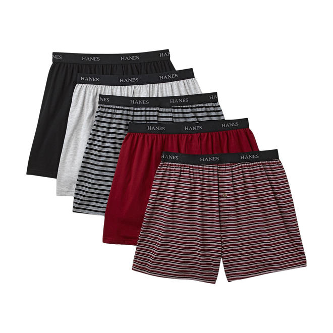 Hanes Men's Ultimate Knit Boxer Shorts 5 Pack