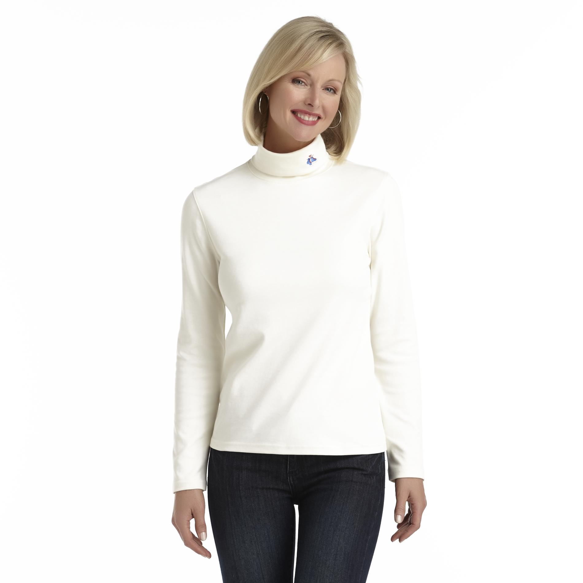 Holiday Editions Women's Embroidered Turtleneck - Ice Skates