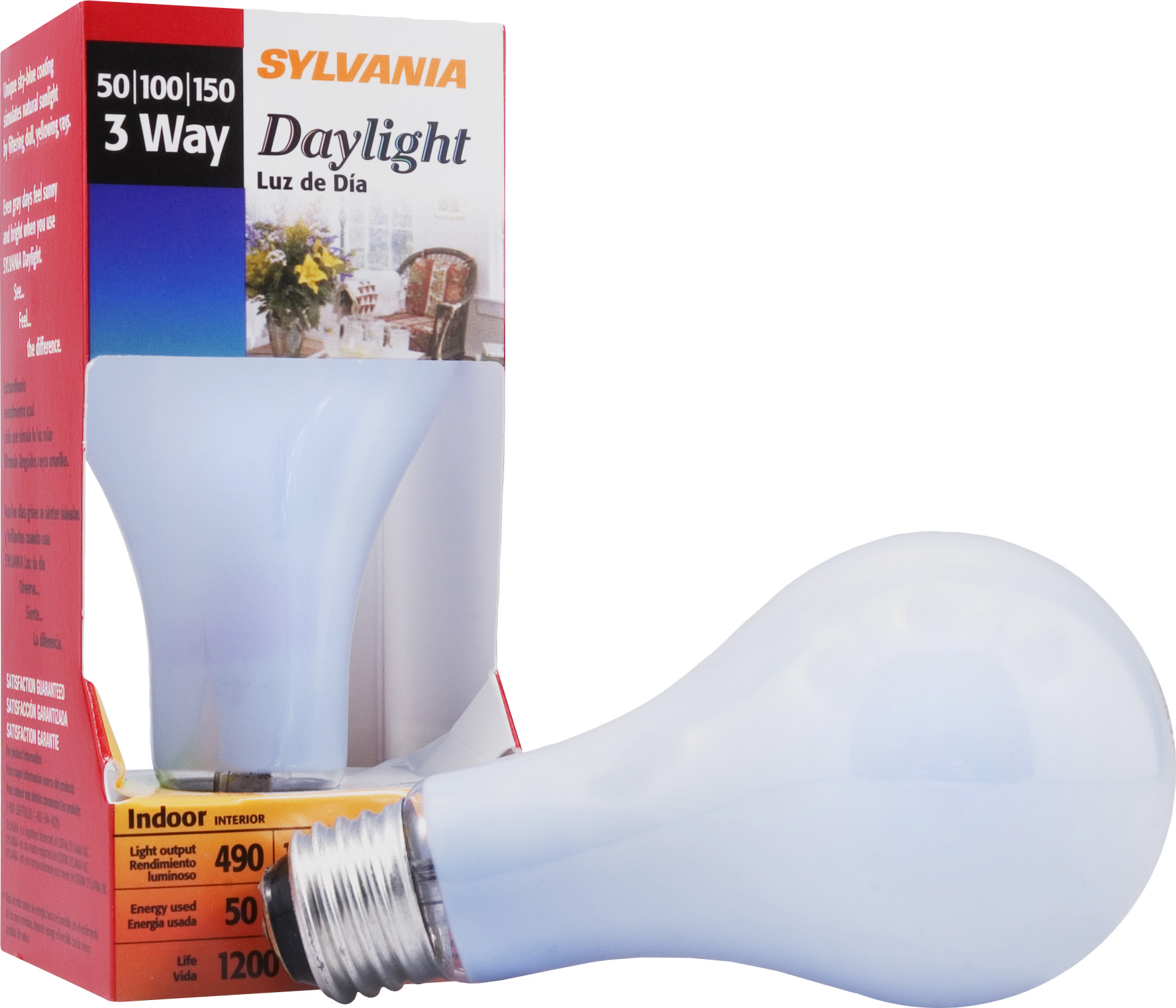 Sylvania Incandescent Daylight White 3Way Lamp A21Medium Base 120V
