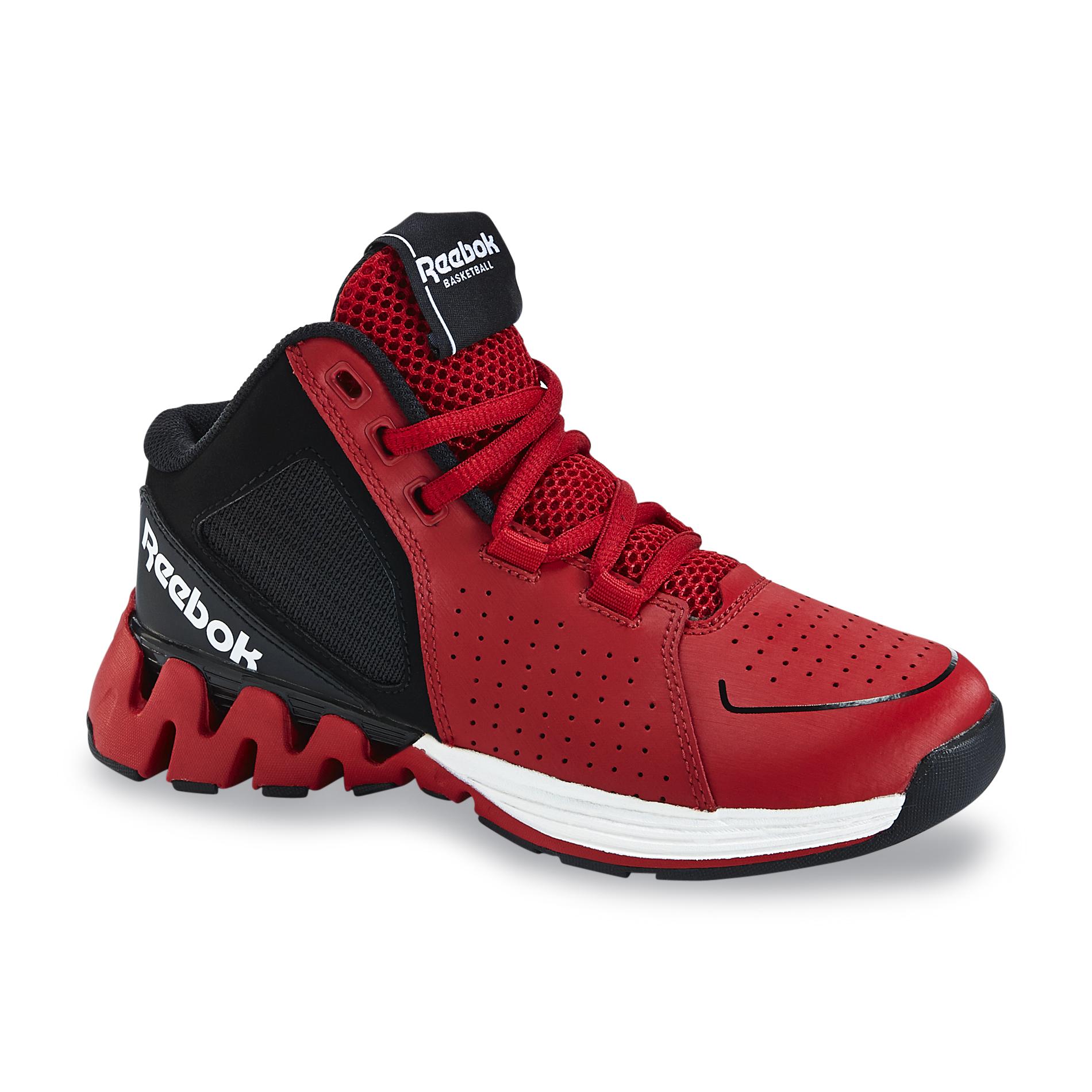 Reebok Boy's ZigKick Red/Black Basketball Shoes