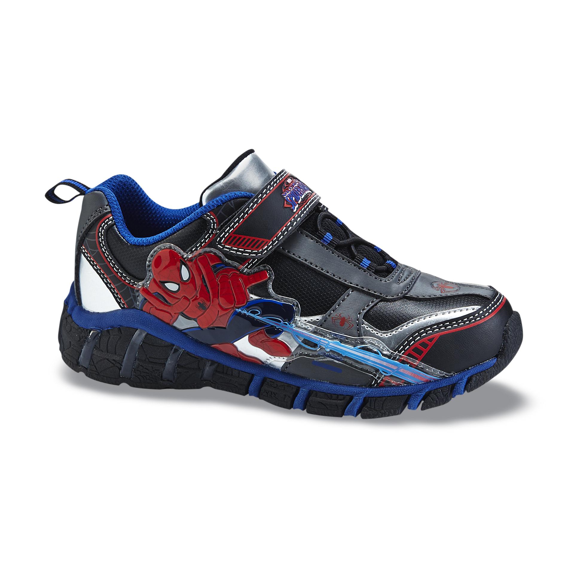Marvel Spider-Man Boy's Black/Blue Light-Up Sneakers