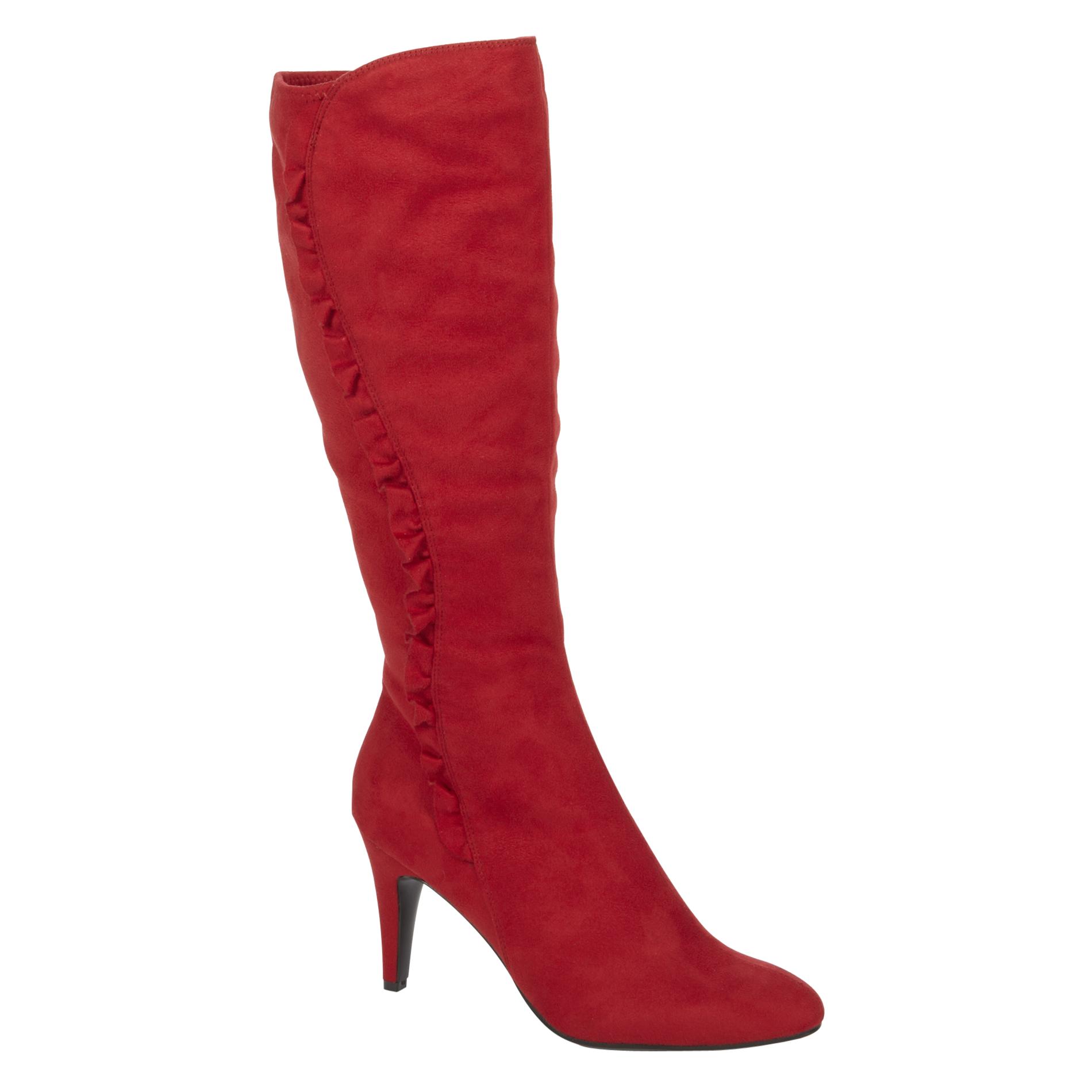 Jaclyn Smith Women's Dress Boot Flair - Red