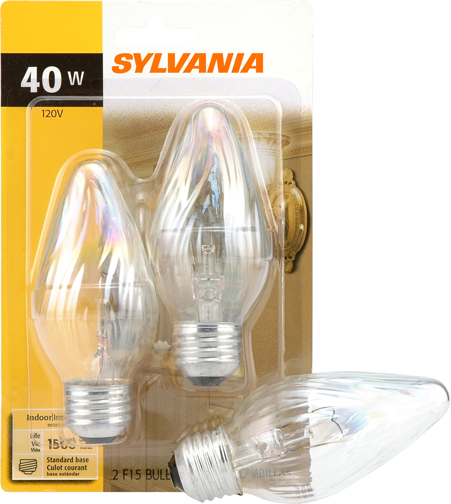 Sylvania Incandescent Flame Lamp F15Medium Base 120V Light Bulb 40W 2 Pack Home Improvement
