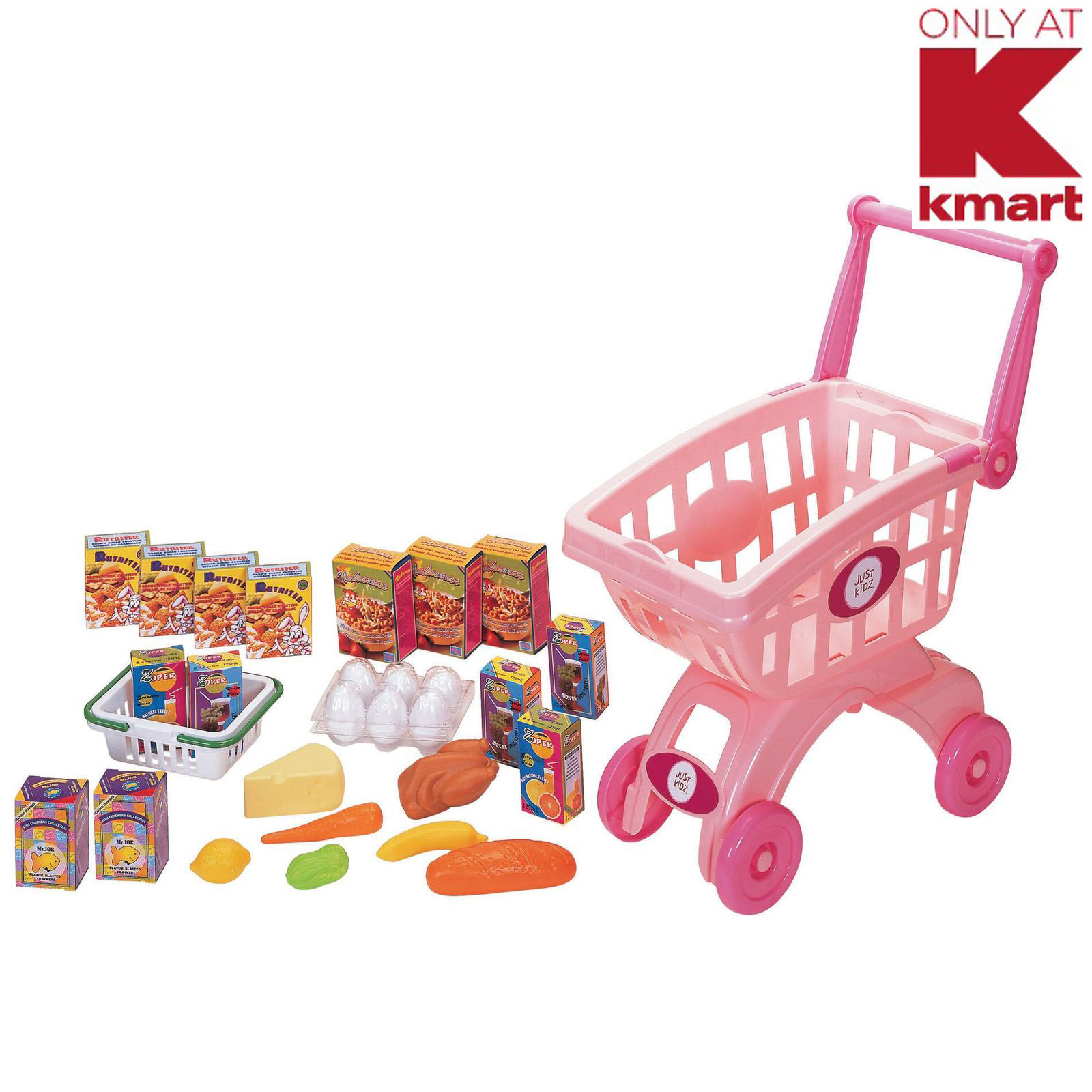 Just Kidz Shopping Cart Play Set   Pink   Toys & Games   Pretend Play