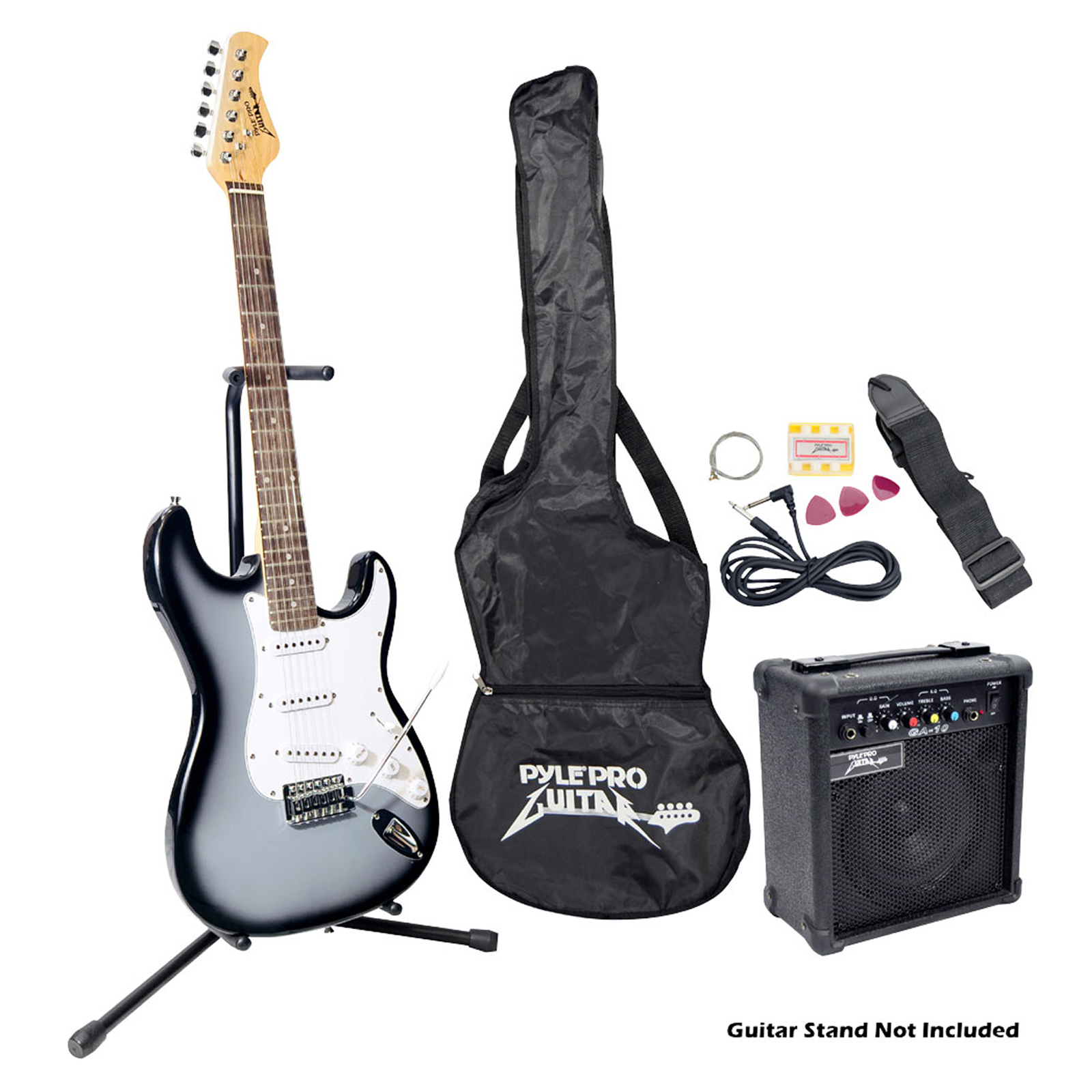 Pyle 97077082M Beginner Electric Guitar Package- Black