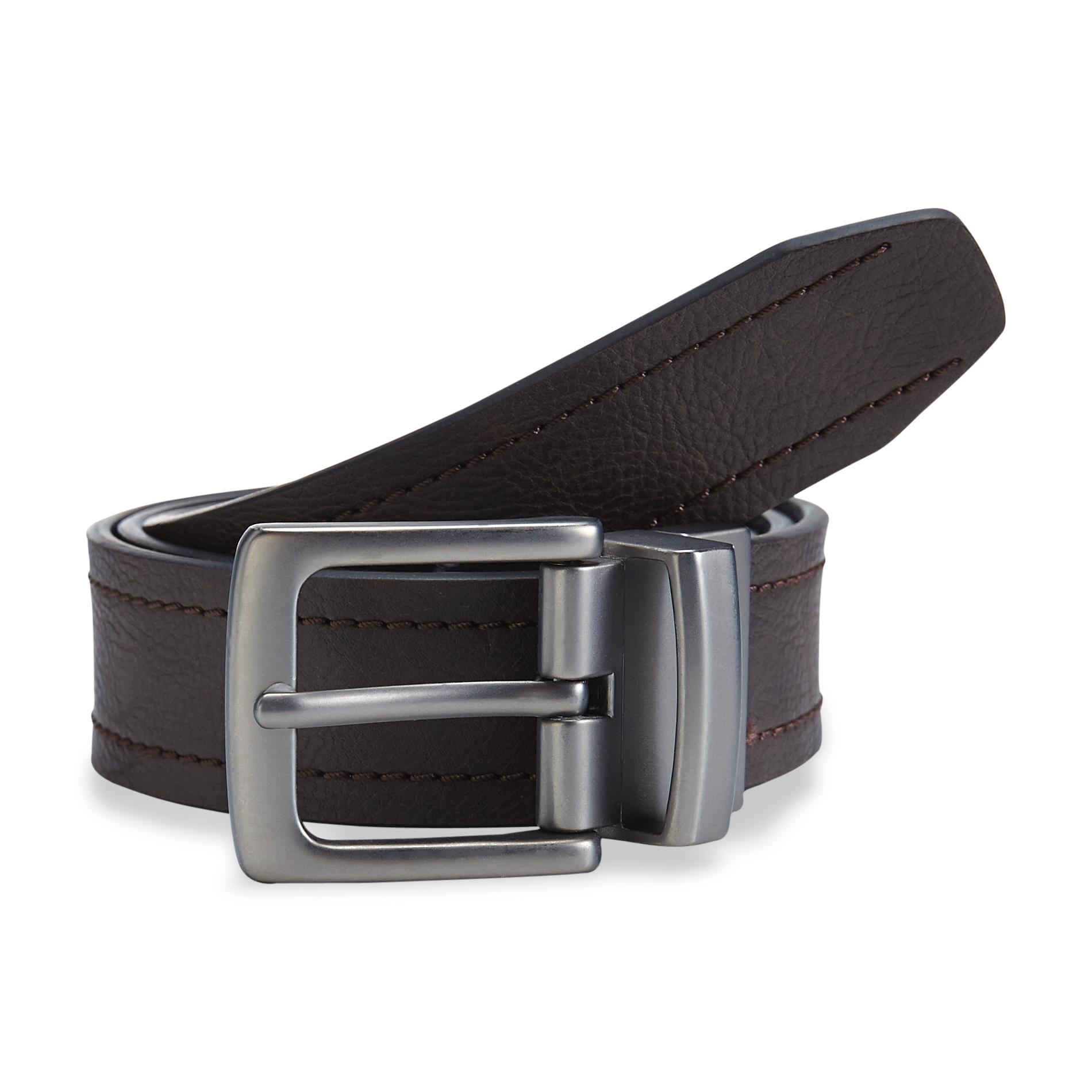Outdoor Life Men's Casual Matte Finish Leather Belt - Brushed Nickel Buckle