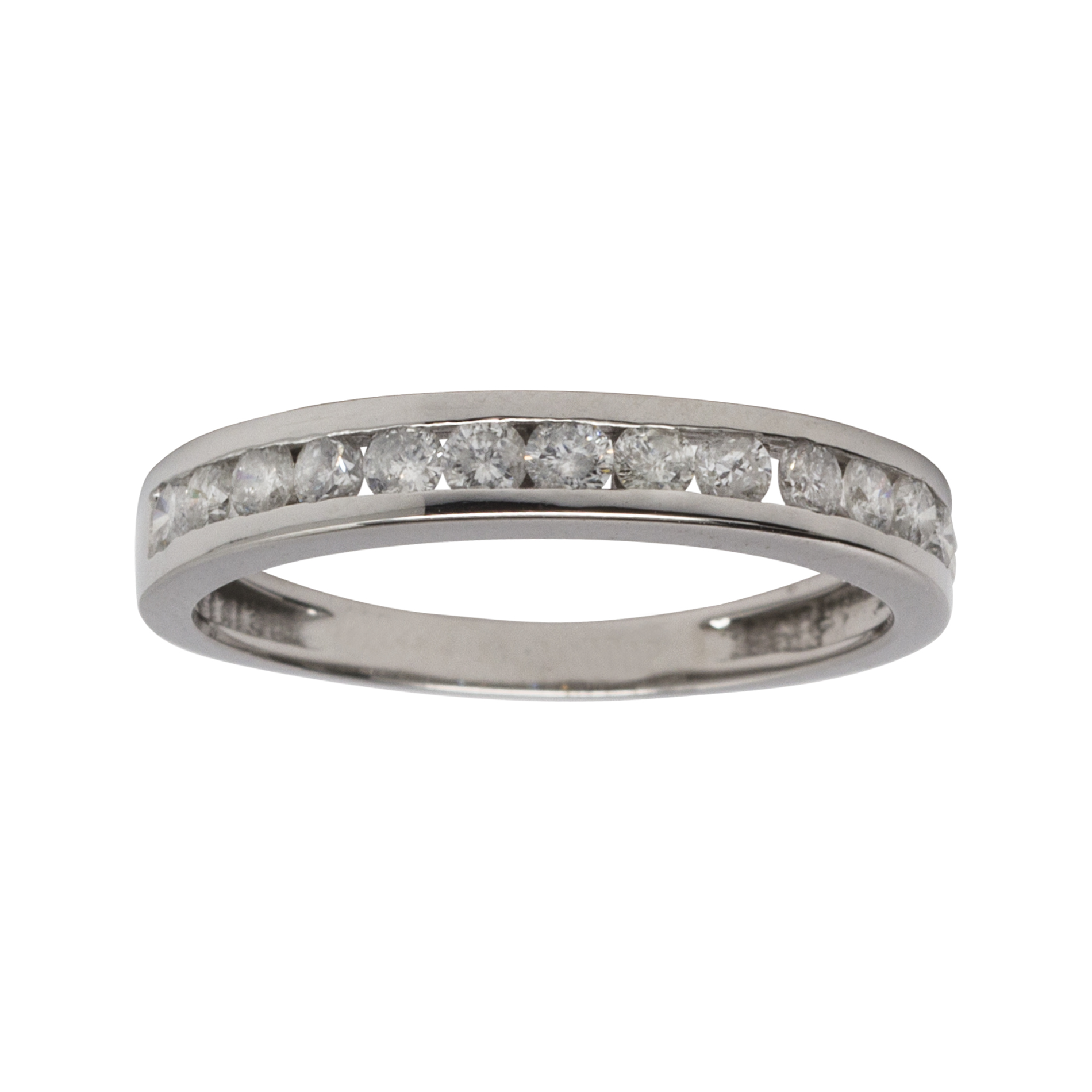 1/7cttw Certified Diamond Round Channel Band 10k White Gold