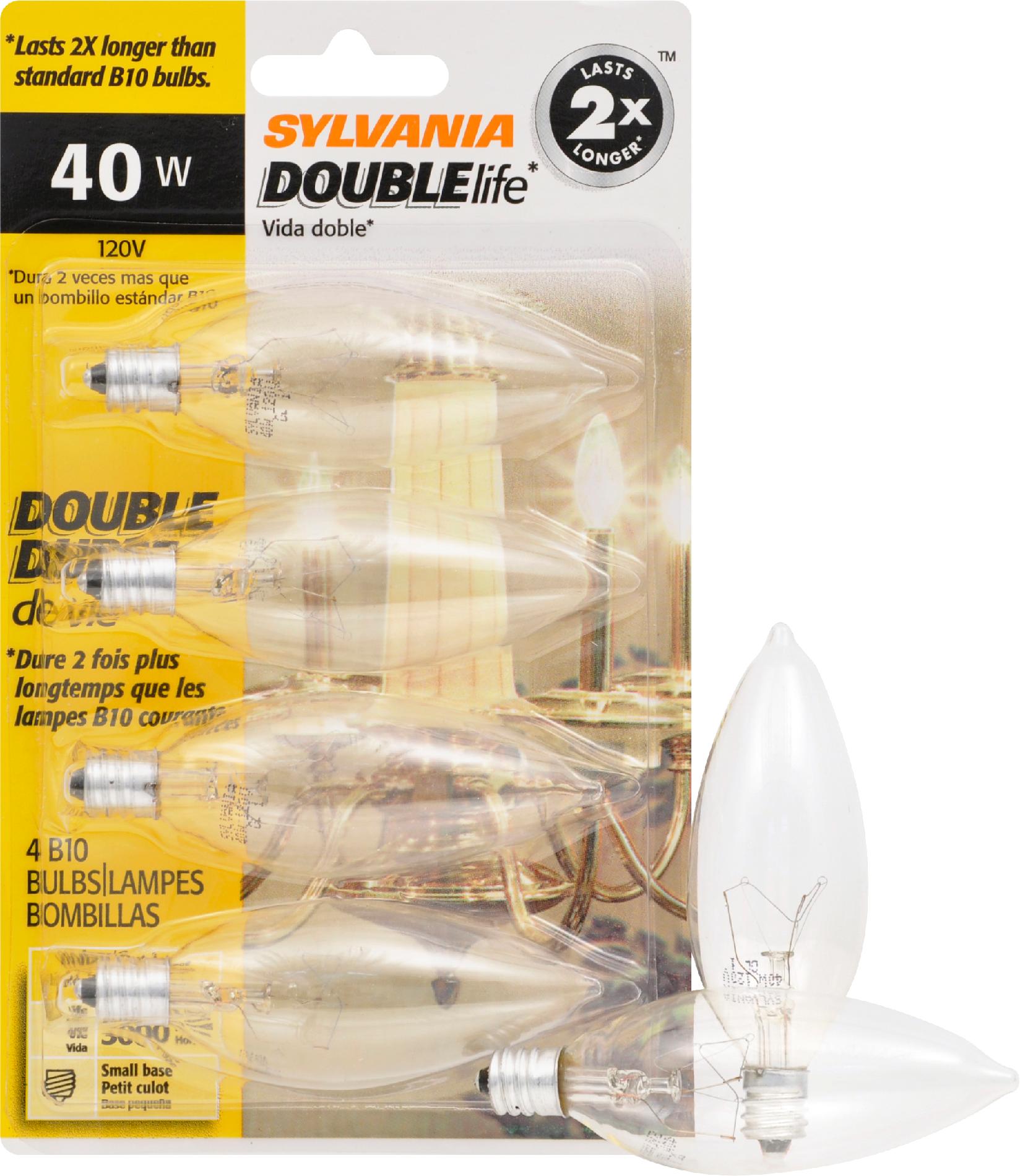 Sylvania Incandescent DOUBLElife Clear Torpedo Tip Decor B10