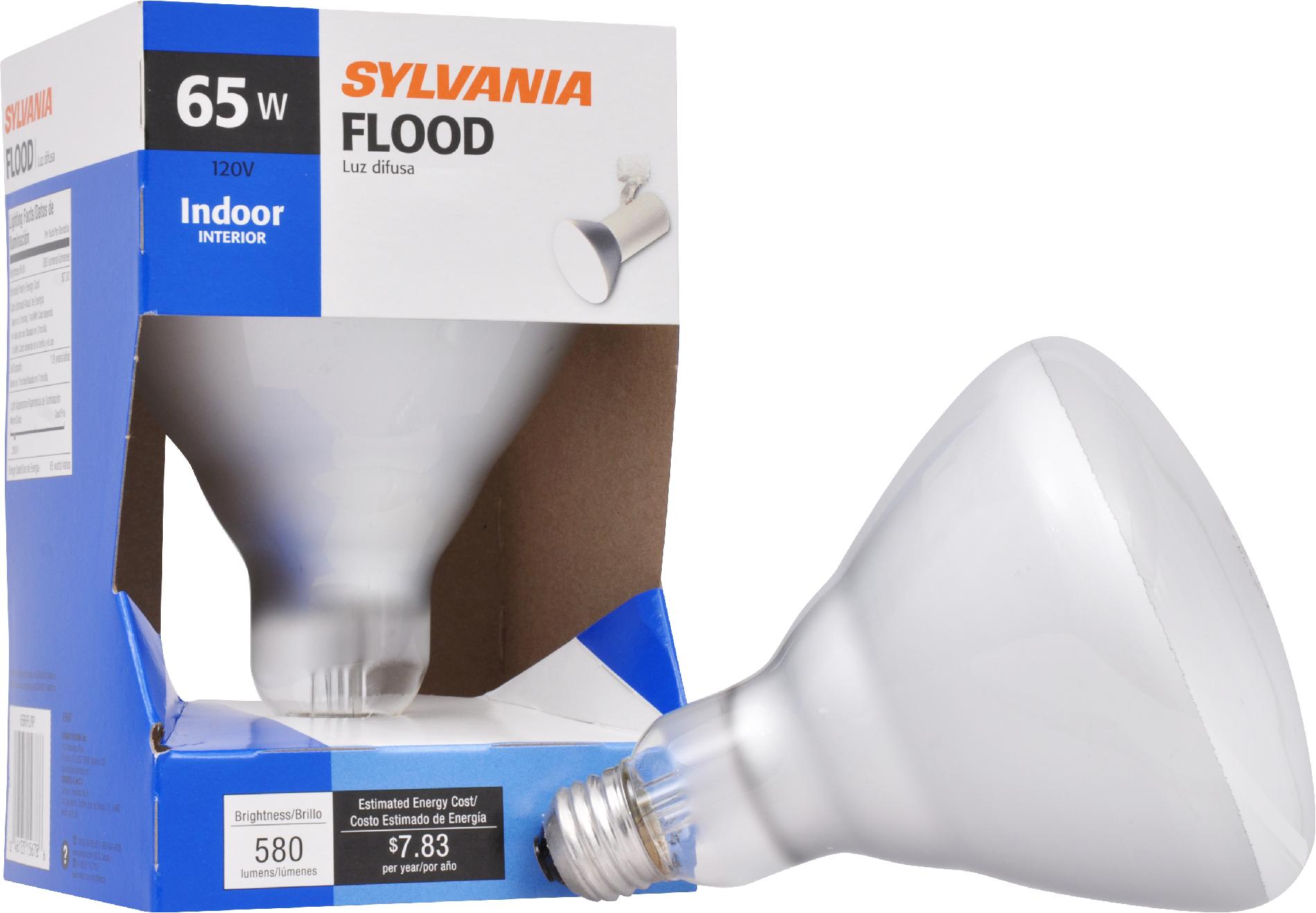 Sylvania Incandescent Reflector Flood Lamp BR40-Medium Base 120V Light Bulb 65W - Single Pack