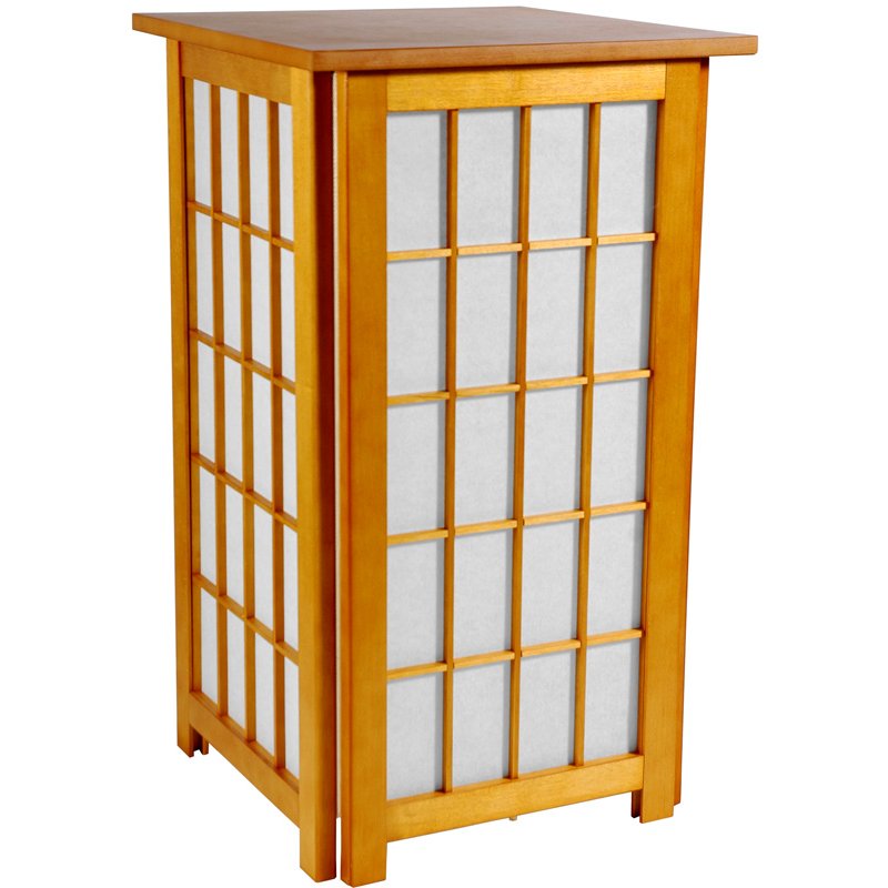 Oriental Furniture 27" Tall Hokkaido End Table Shoji Lamp - Honey