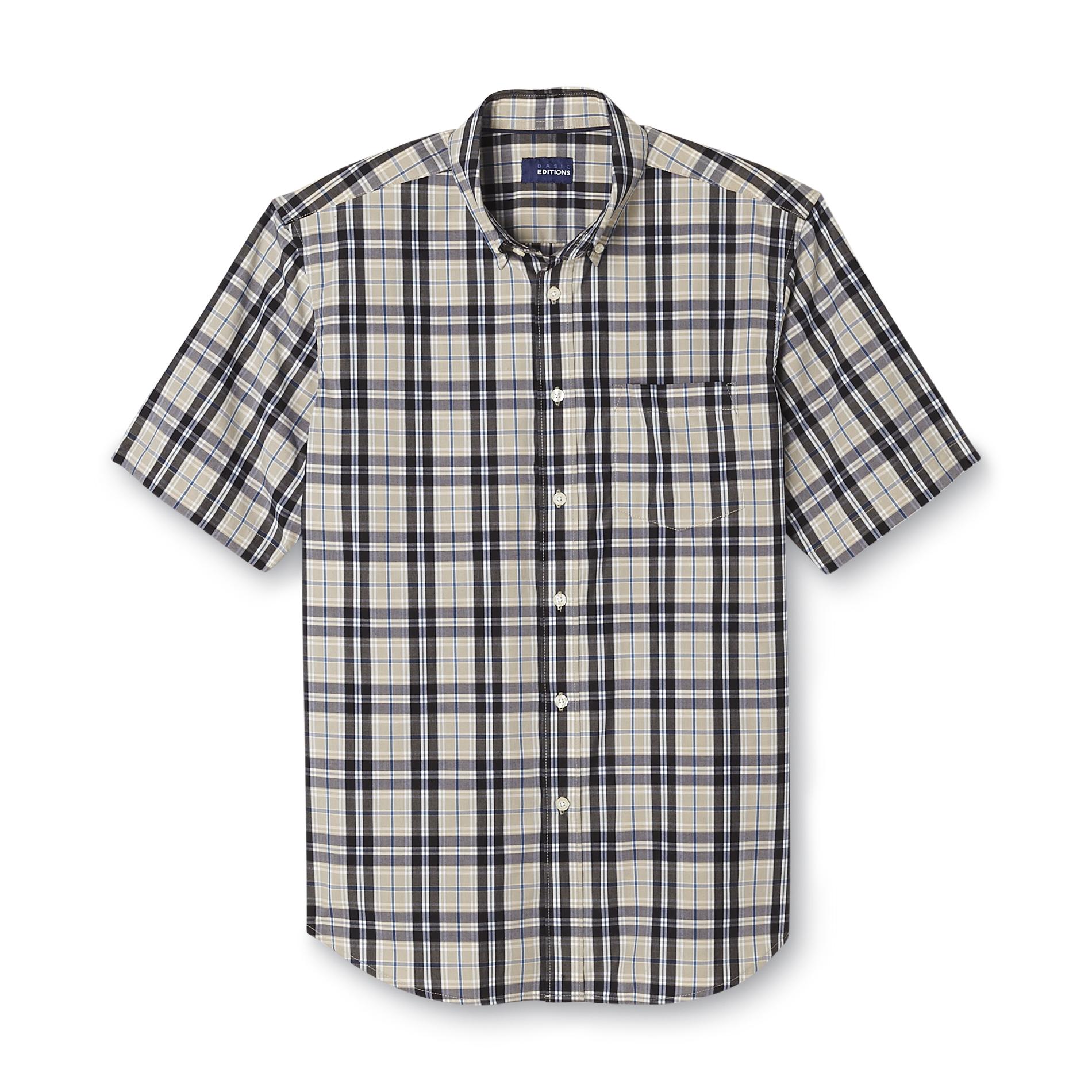 Basic Editions Men's Easy Care Woven Shirt - Plaid