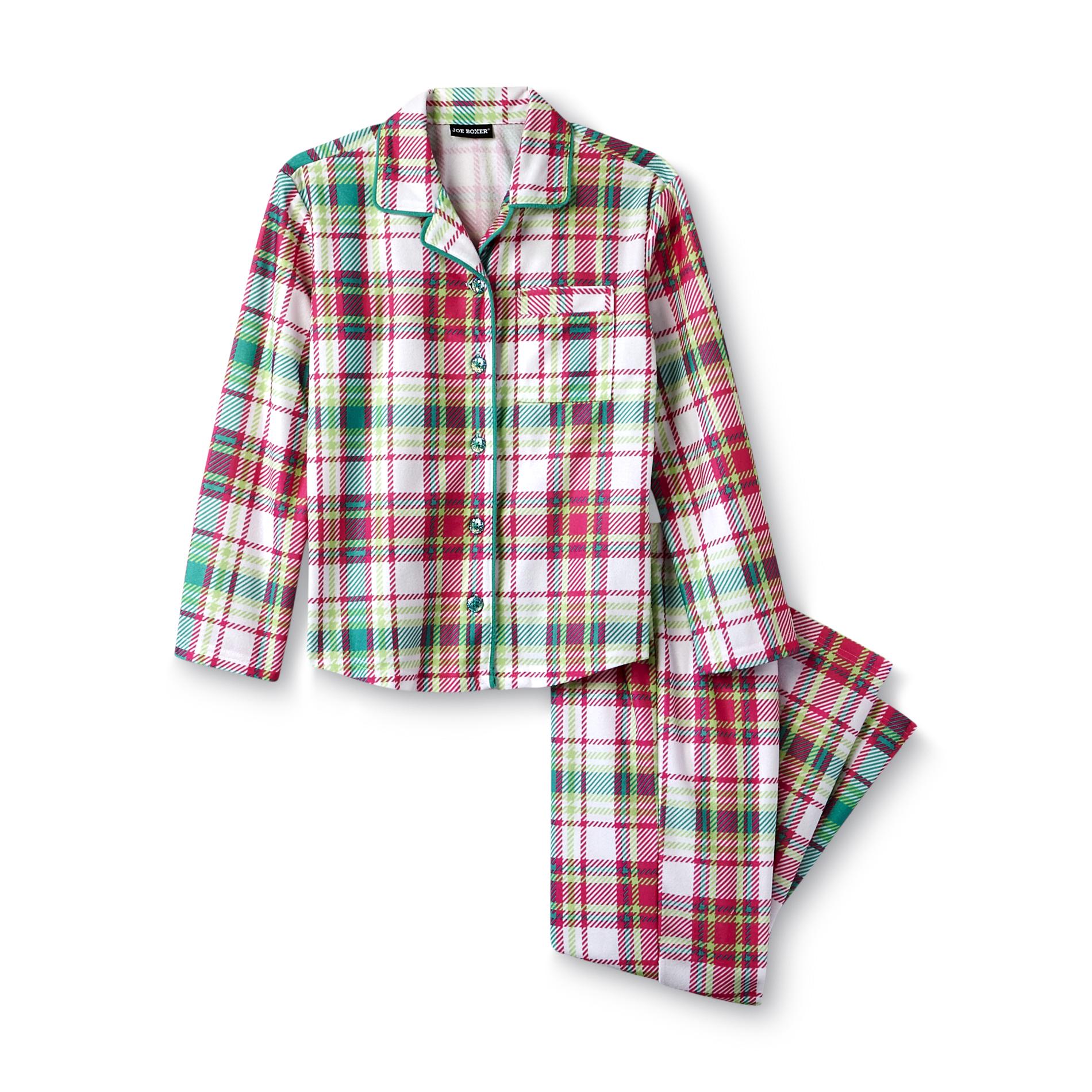 Joe Boxer Girl's Flannel Pajamas - Plaid