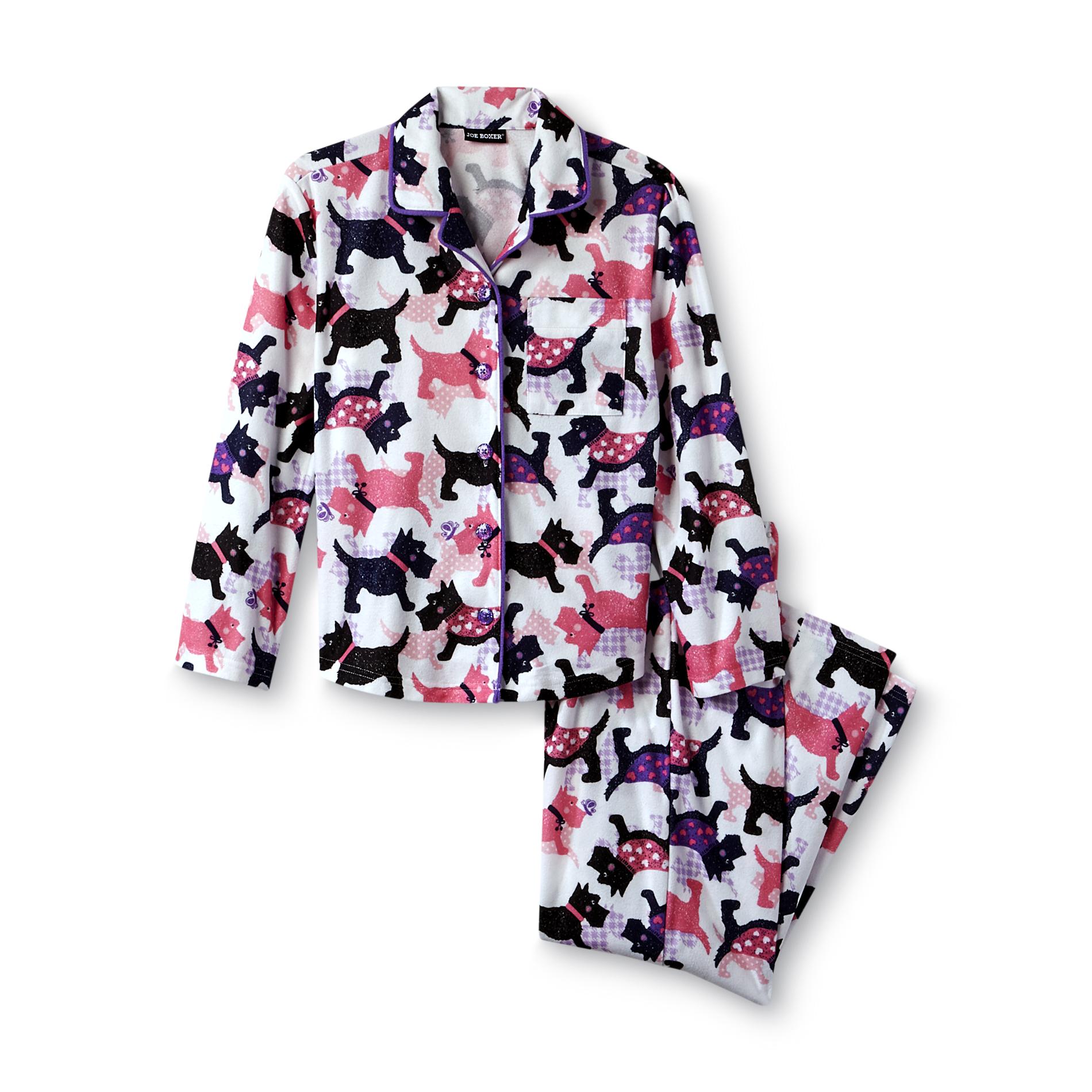 Joe Boxer Girl's Flannel Pajamas Scottie Dog