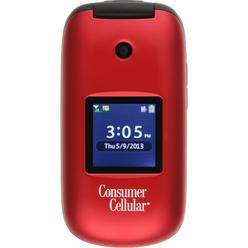 Consumer Cellular CONSUMER CELLER Consumer Cellular Envoy Feature Phone Red