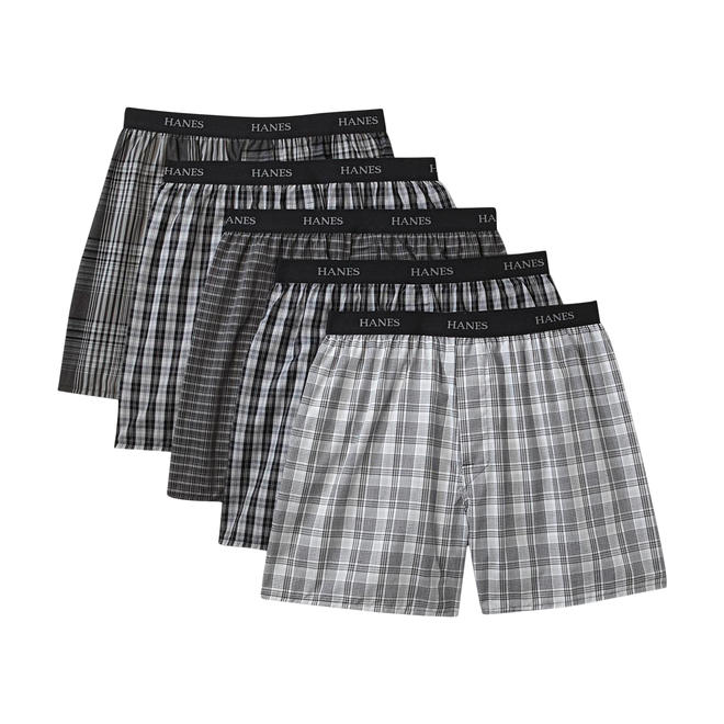Hanes Men's Tagless Boxer Shorts 5 Pack
