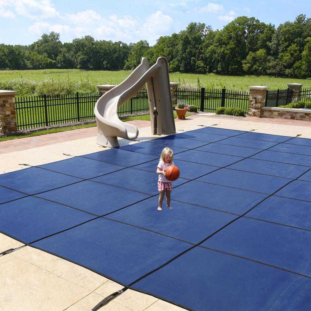 Blue Wave Blue Rectangular In Ground Pool Safety Cover in Assorted Sizes