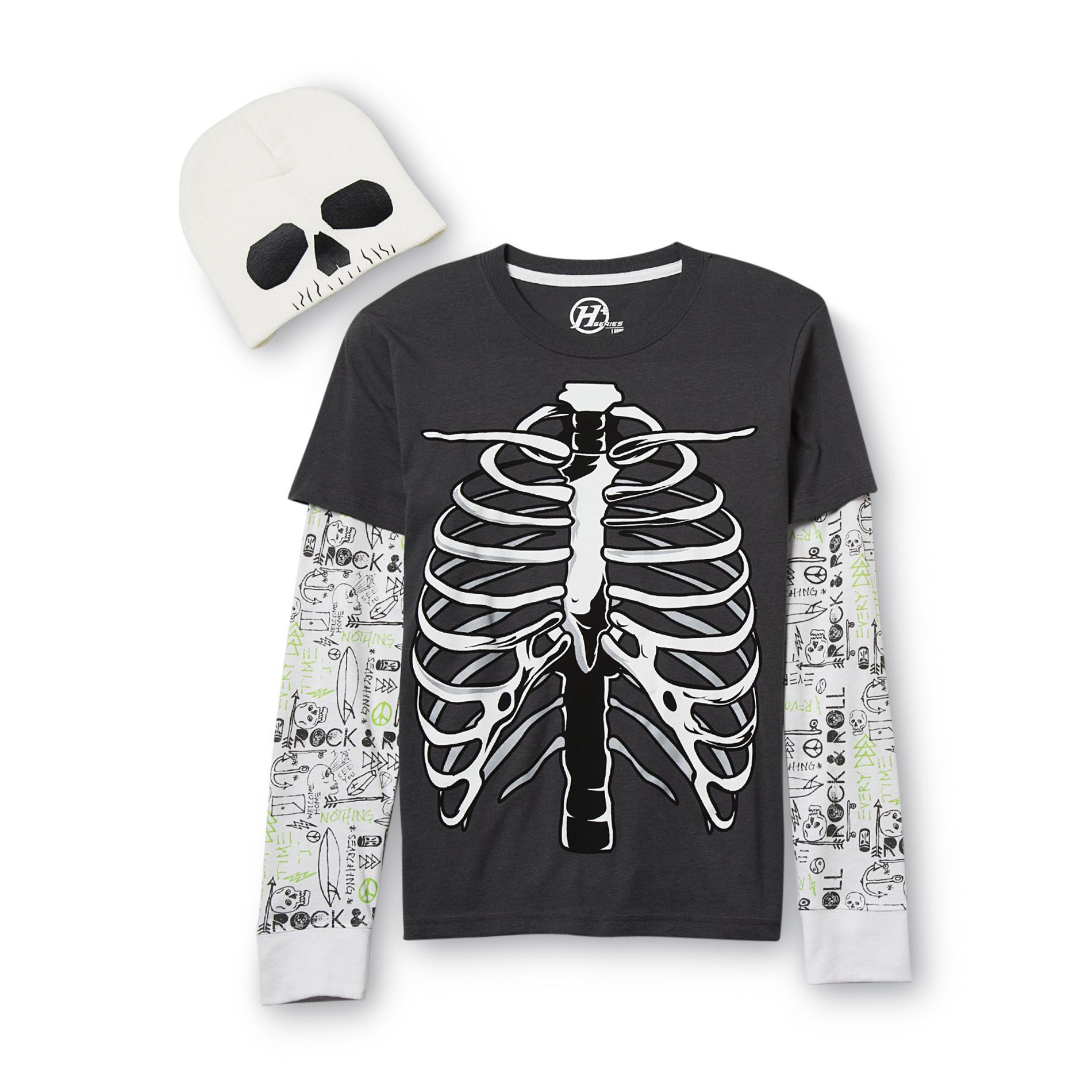 Hybrid Boy's T-Shirt & Beanie - Skull & Bones