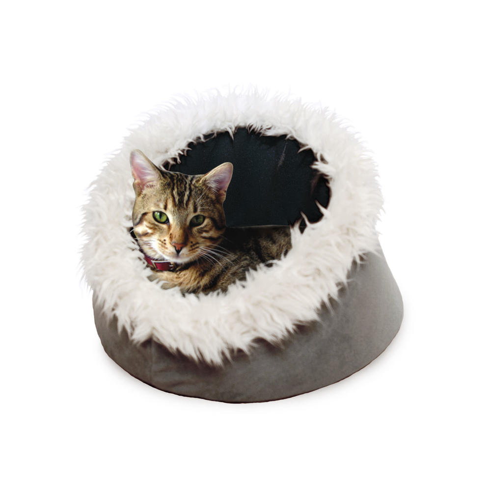 PAW Feline Cat Comfort Cavern Pet Bed - Silver