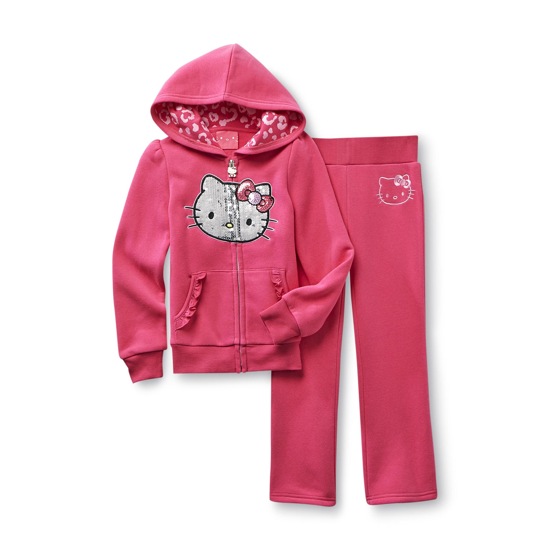 Hello Kitty Girl's Hoodie Jacket & Sweatpants - Sequins