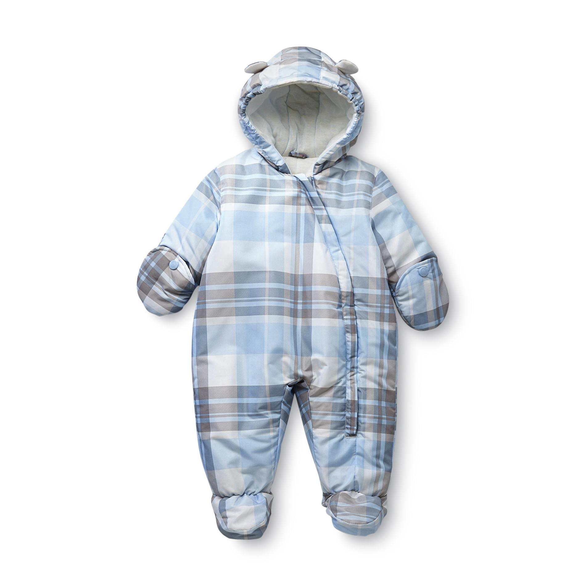 Carter's Newborn & Infant Boy's Hooded Pram Suit Plaid