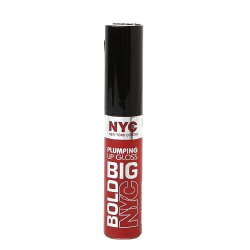 New York Color Big Bold Plumping Lip Gloss, Supersized Red, .39 fl oz