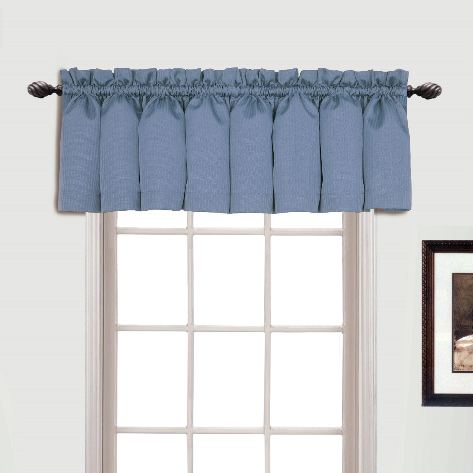 United Curtain Company Metro 54 W X 18 L Straight Valance Blue United Curtain Company Metro 54 W X 18 L Straight Valance Blue