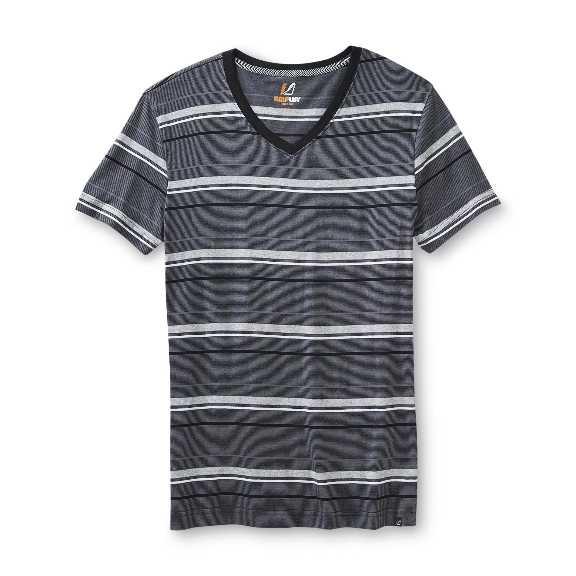Amplify Young Men's V-Neck T-Shirt - Variegated Stripe