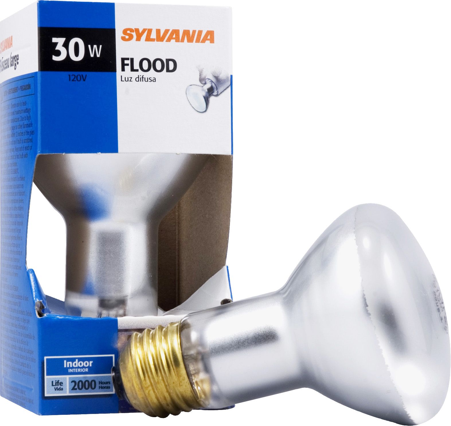 Sylvania Incandescent Frosted Reflector Flood Lamp R20-Medium Base 120V Light Bulb 30W - Single Bulb