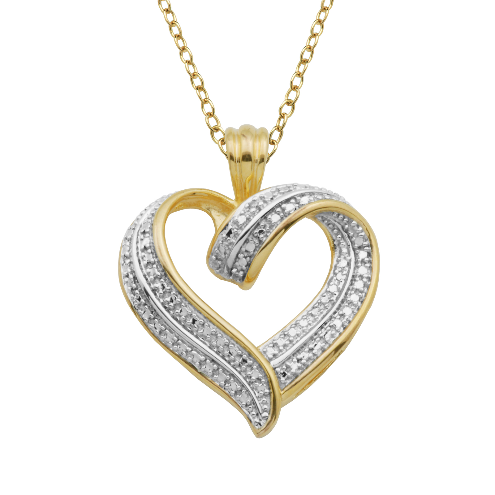 Diamond Accent Heart Pendant, Yellow Diamond Accent Heart Pendant, Yellow