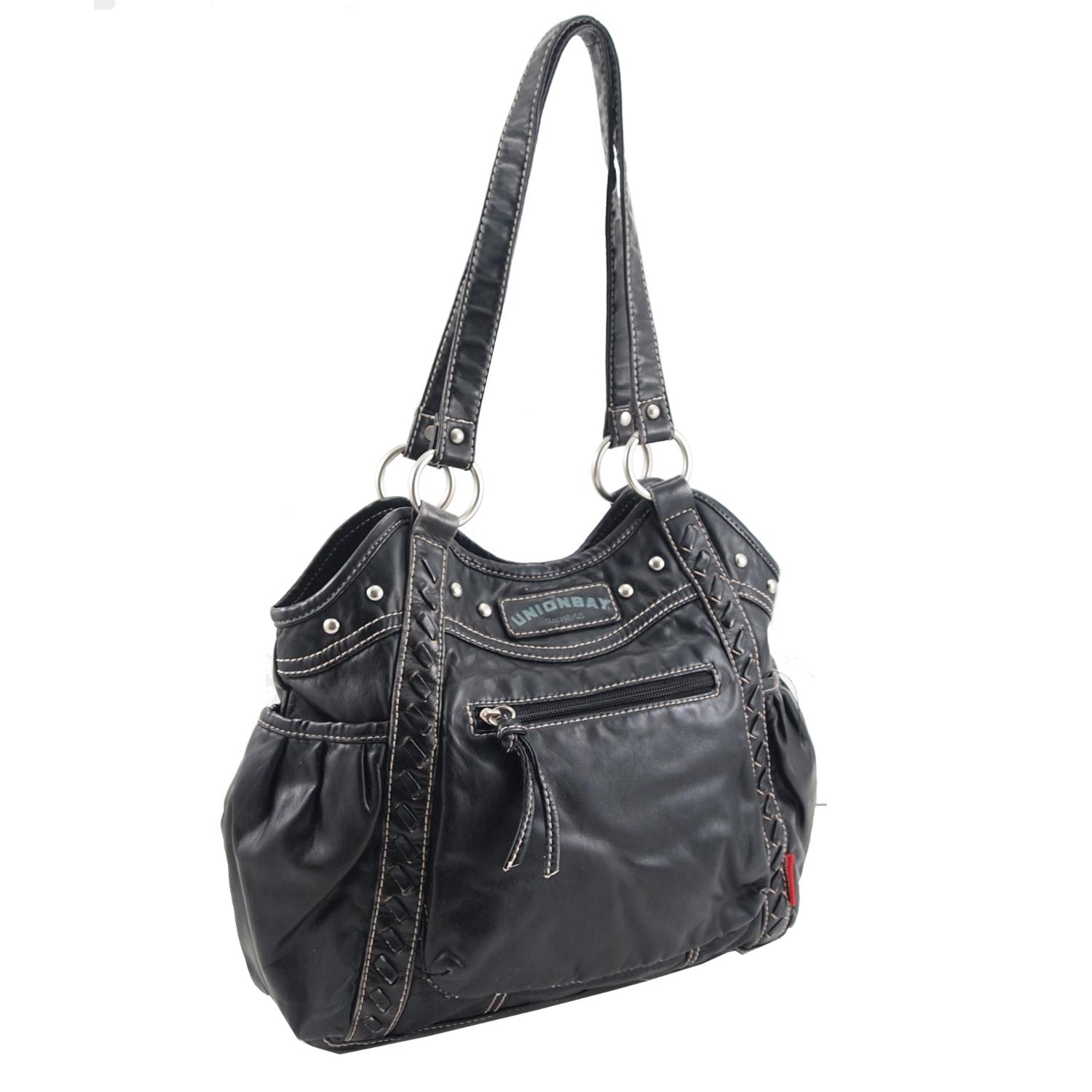 Unionbay Women's Studded Faux Leather Handbag Tote