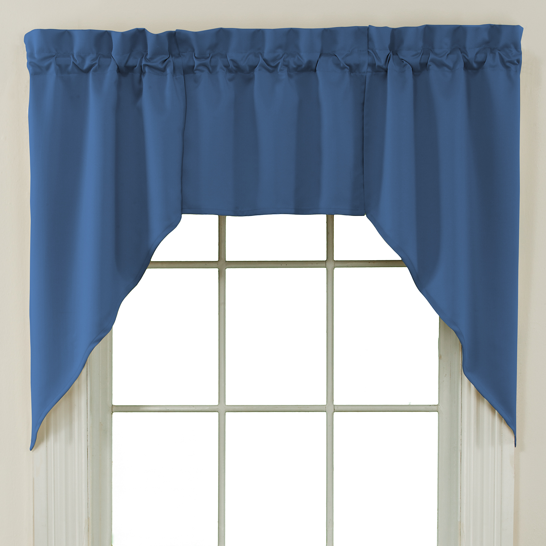 Essential Home Mix and Match Solid 3pc Jabot Valance Set