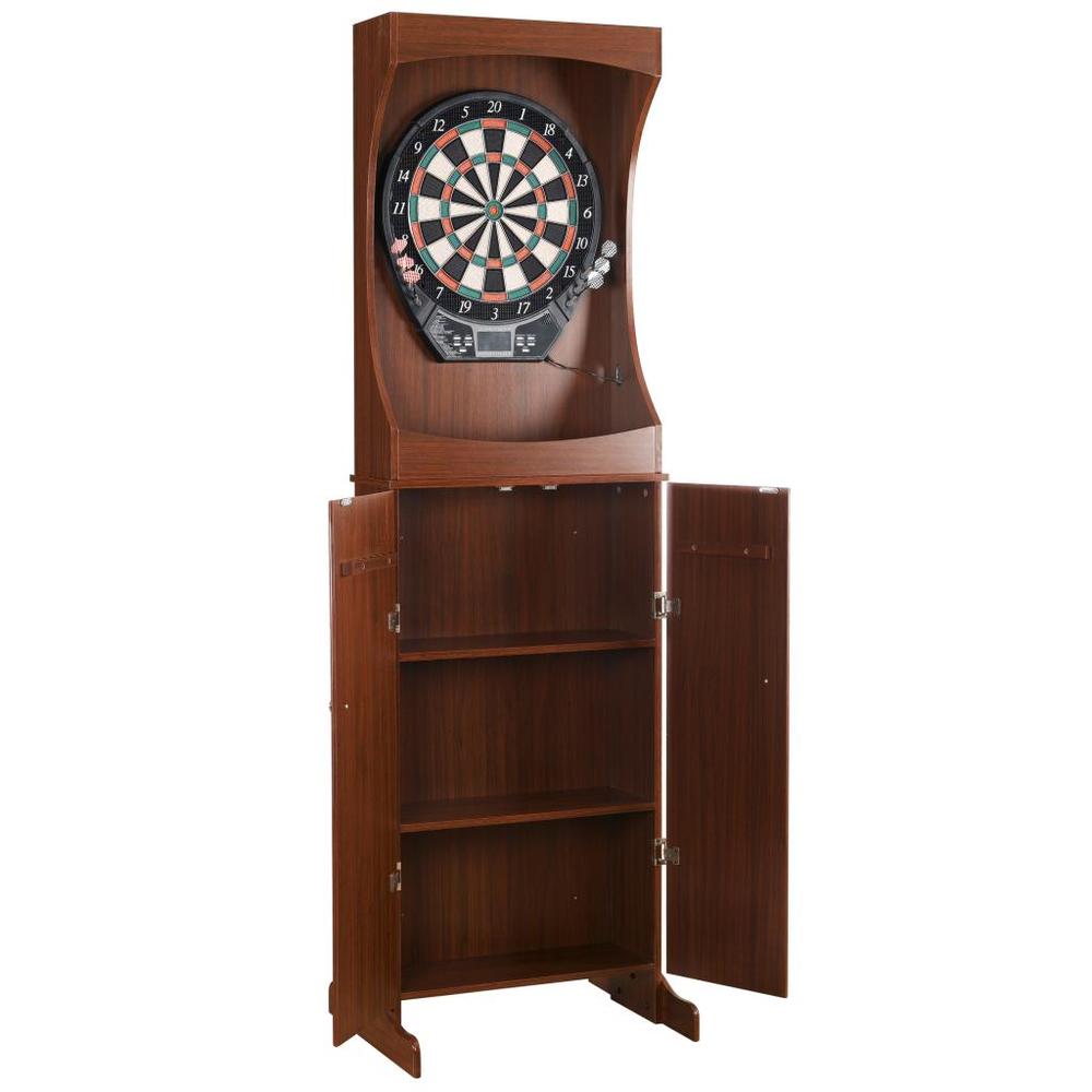 Hathaway&#153; Outlaw Free Standing Dartboard & Cabinet Set - Cherry Finish