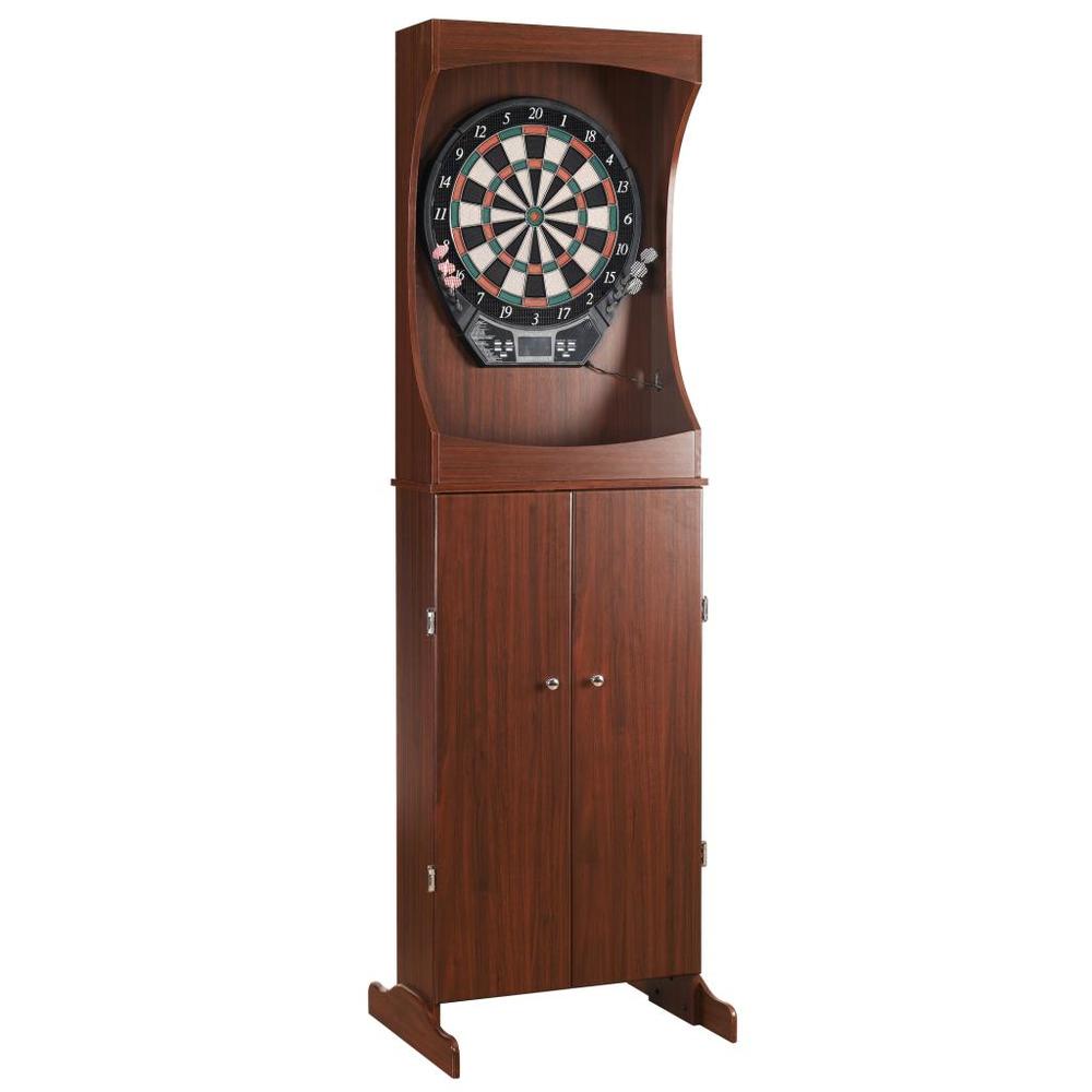 Hathaway&#153; Outlaw Free Standing Dartboard & Cabinet Set - Cherry Finish