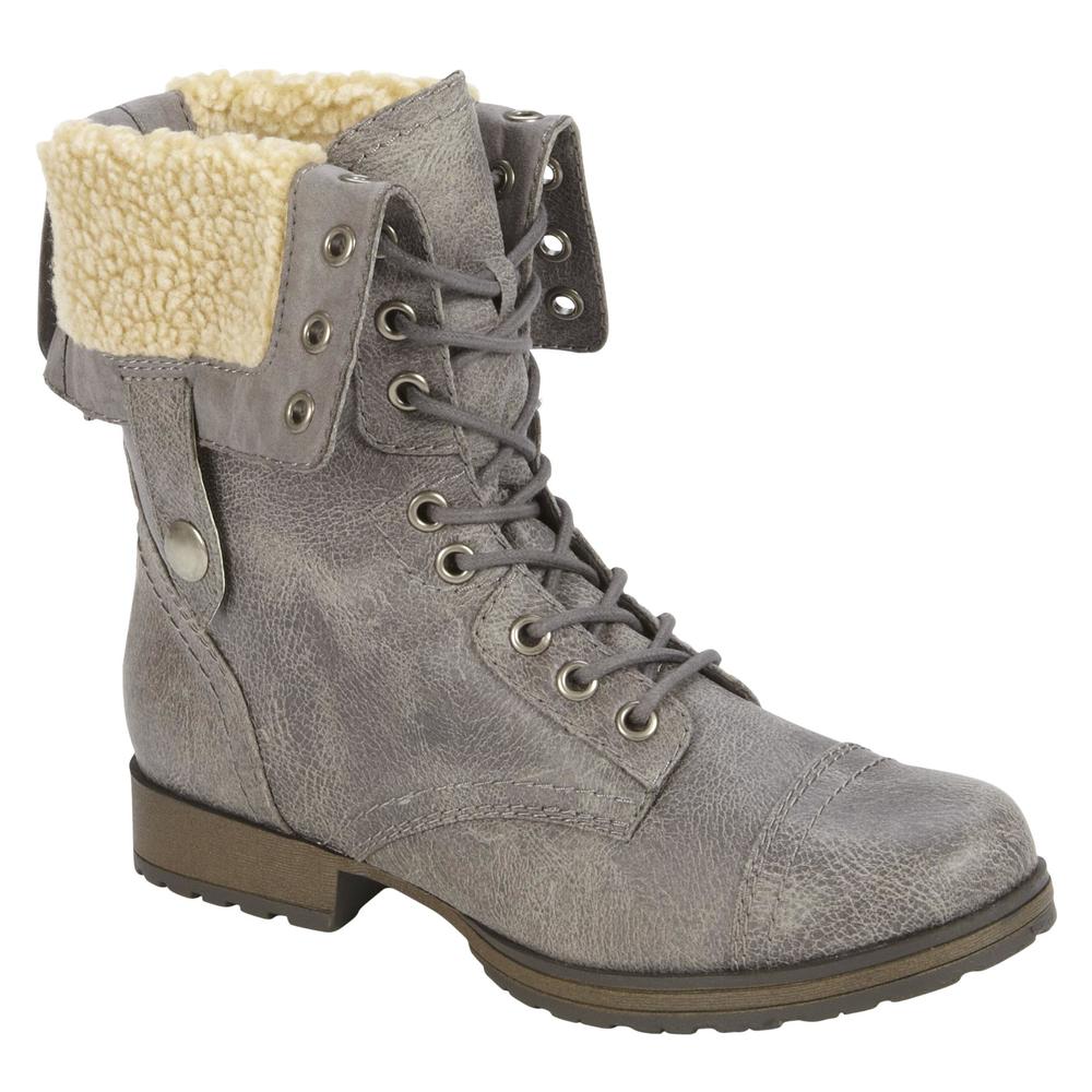 Bongo Women's Tracey Mid-calf Grey Lace Up Boots