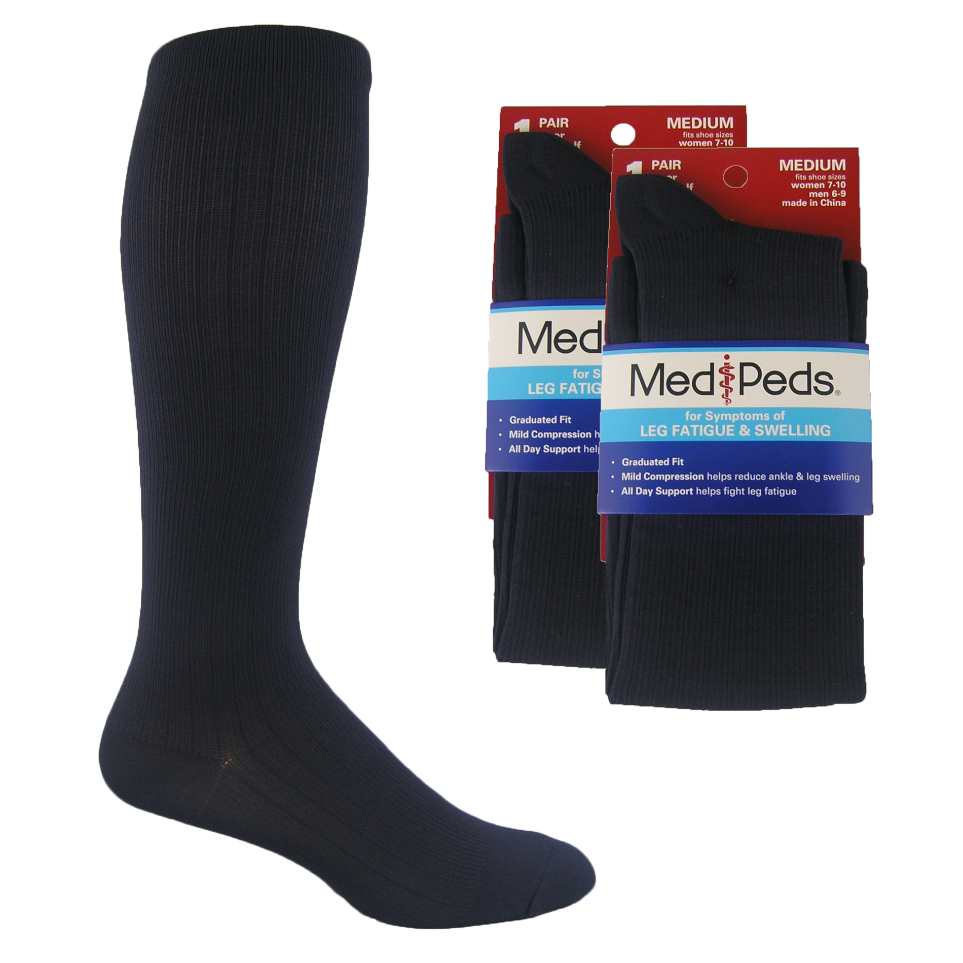 MediPeds Nylon Compression Socks - 2 Pr