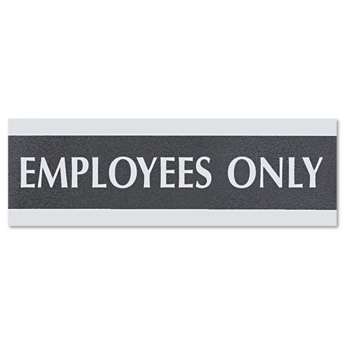 U. S. Stamp & Sign USS4760 Century Series "Employees Only" Sign, 9w1/2d3h