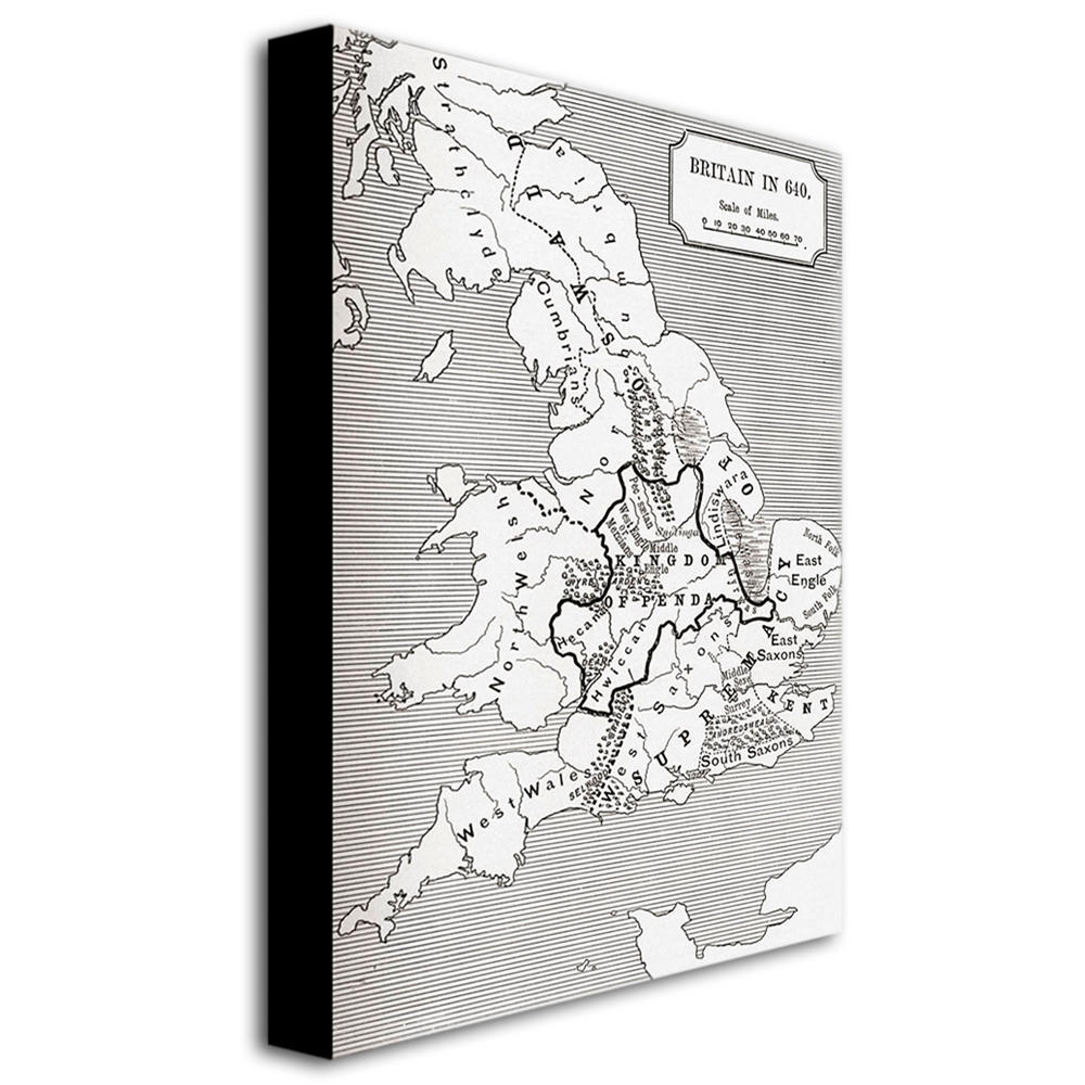 Trademark Global 'Map of Britain in 640' 14" x 19" Canvas Art