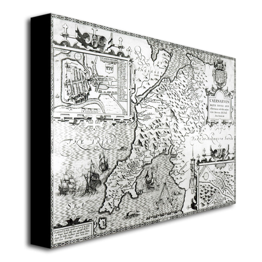 Trademark Global John Speed 'Map of Caernarvon 1616' 18" x 24" Canvas Art