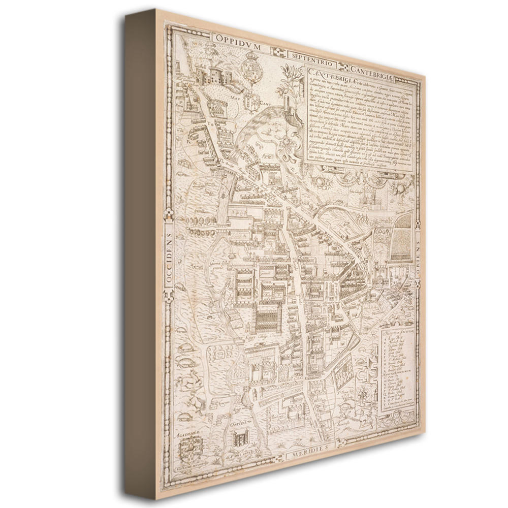 Trademark Global Richard Lyne 'Map of Cambridge 1574' 35" x 47" Canvas Art