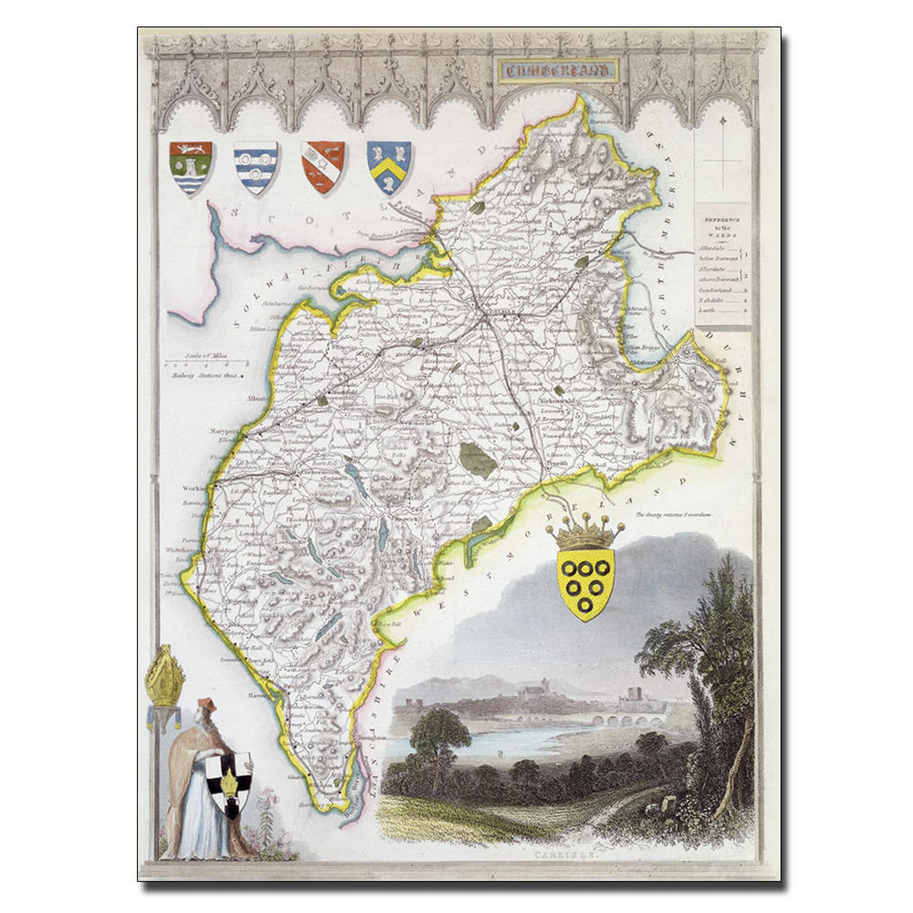 Trademark Global 'Map of Cumberland c. 1836' 35" x 47" Canvas Art