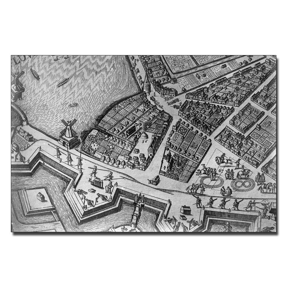 Trademark Global Map of Hamburg 1690' 22" x 32" Canvas Art
