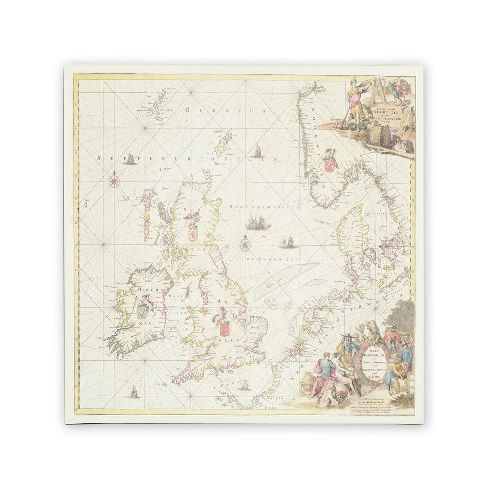Trademark Global Fredrick de Wit 'Map of the North Sea  1675' 18" x 18" Canvas Art