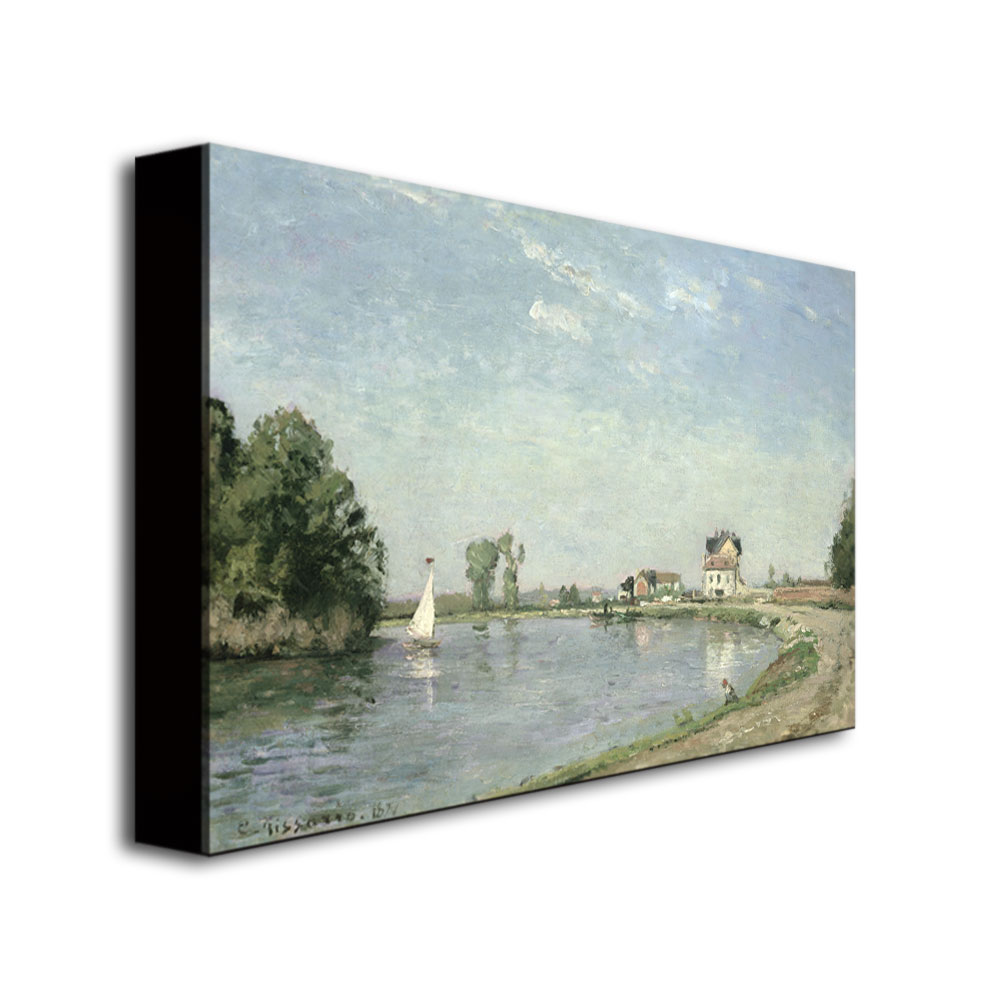 Trademark Global Camille Pissaro  'At the River's Edge  1871' 30" x 47" Canvas Art