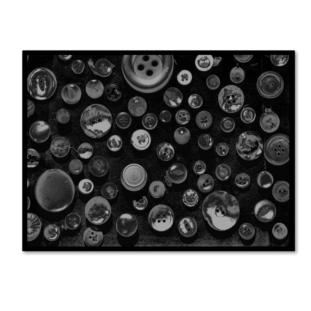 Trademark Global Patty Tuggle 'Black & White Buttons' 22" x 32" Canvas Art
