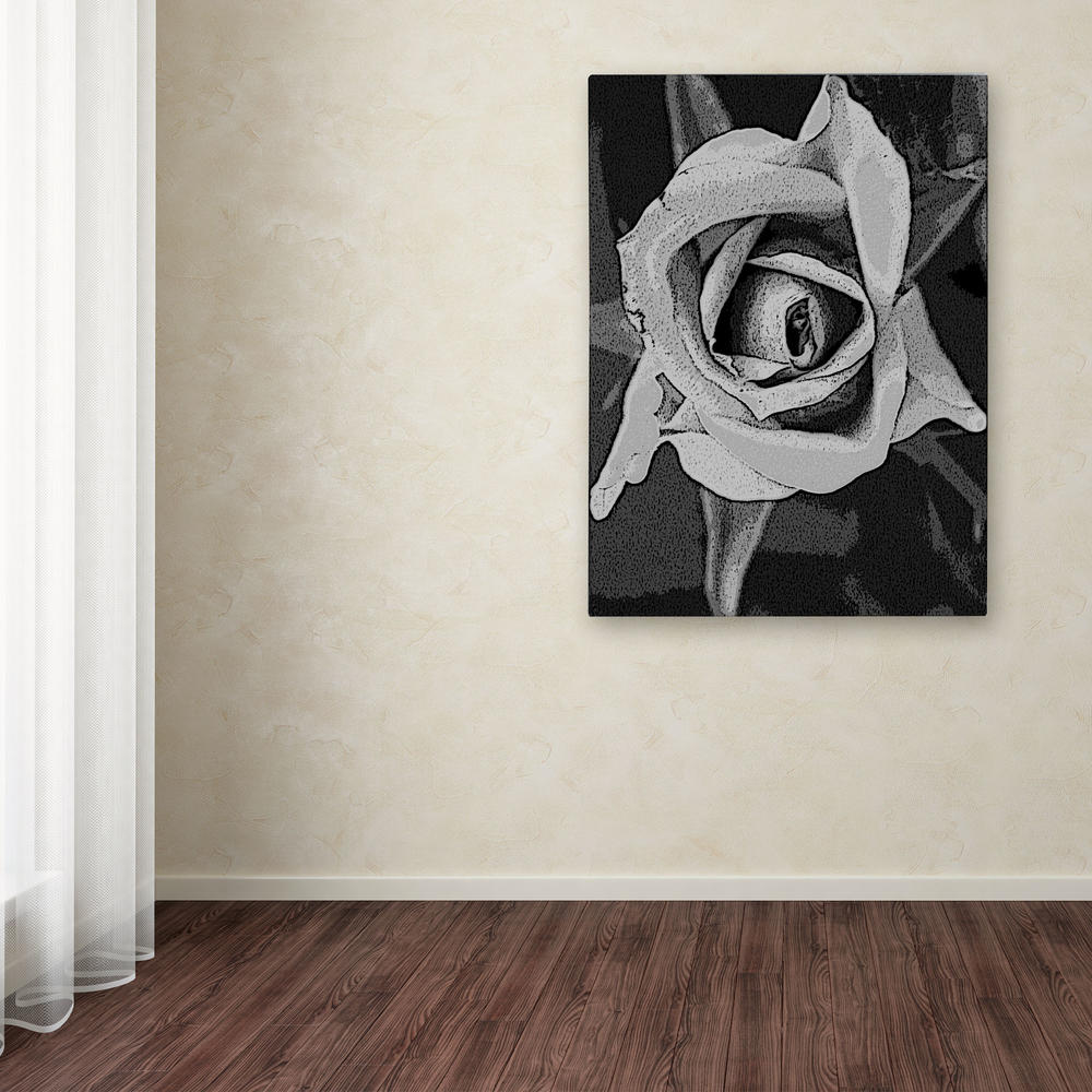 Trademark Global Patty Tuggle 'Black & White Rose' 26" x 32" Canvas Art