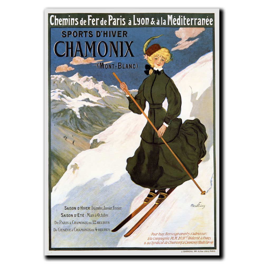 Trademark Global Abel Faivre 'Sports D'Hiver Chamonix Mont Blanc' 24" x 32" Canvas Art