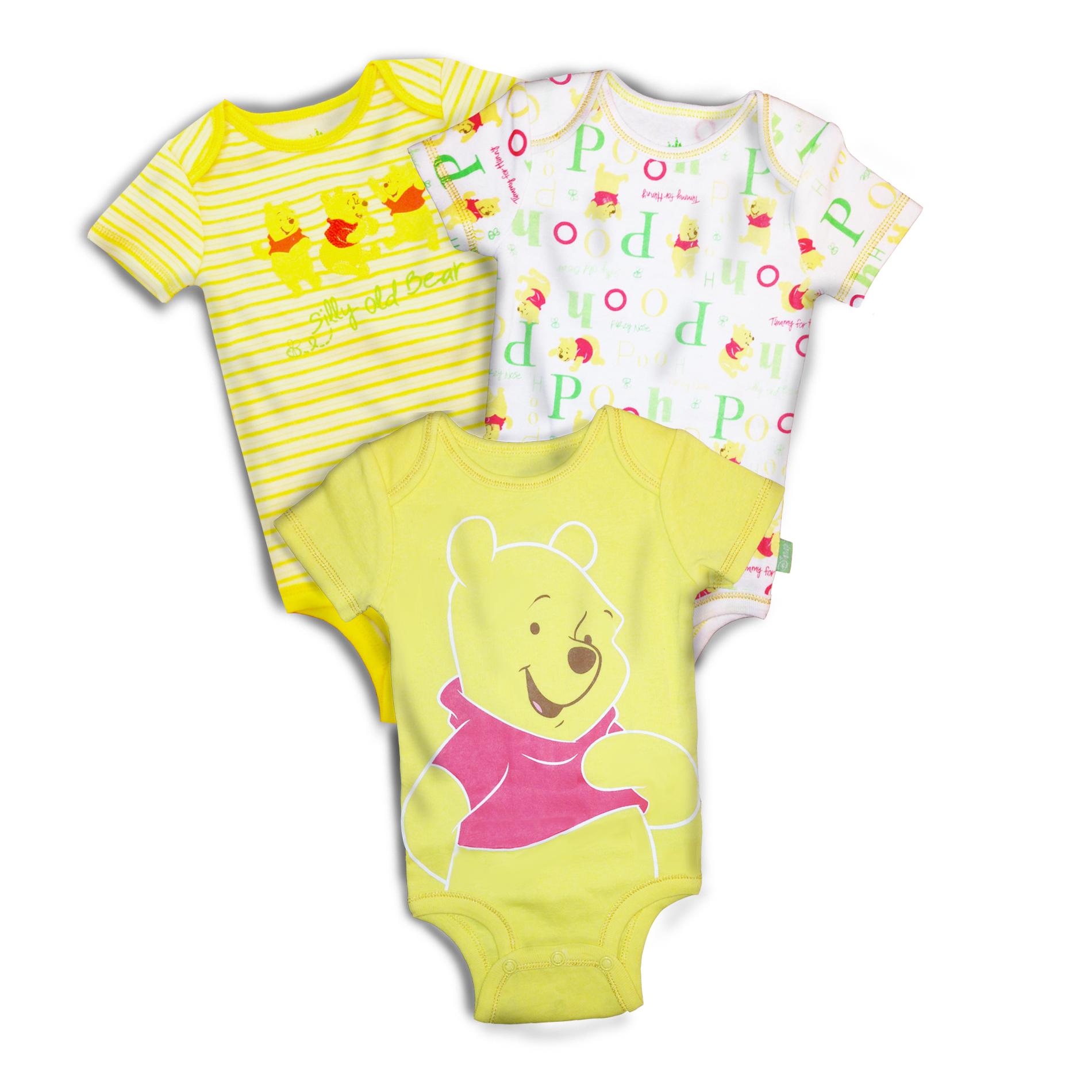 Disney Winnie The Pooh Newborn 3-Pack Bodysuits