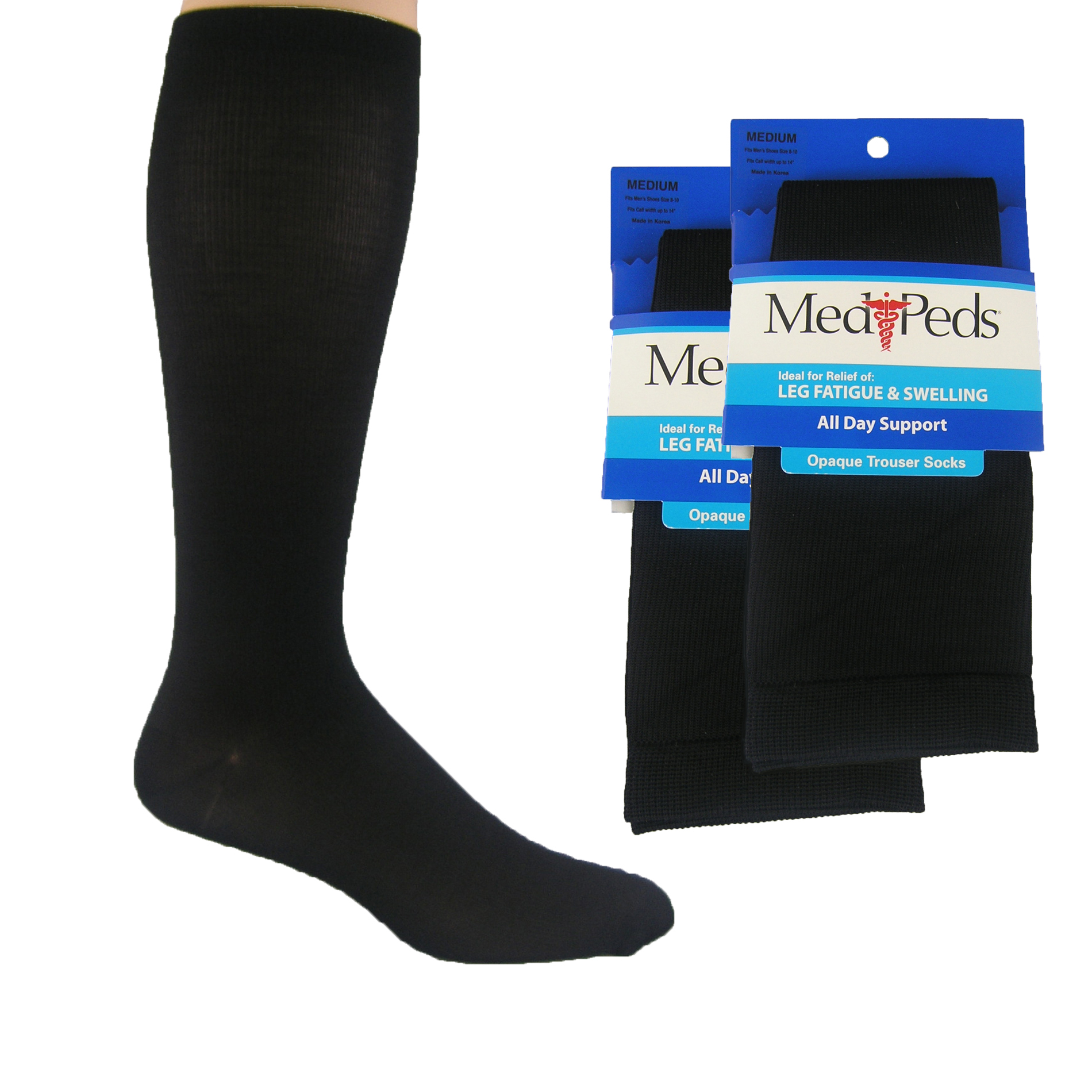 MediPeds Compression Opaque Trouser Socks - 2pr