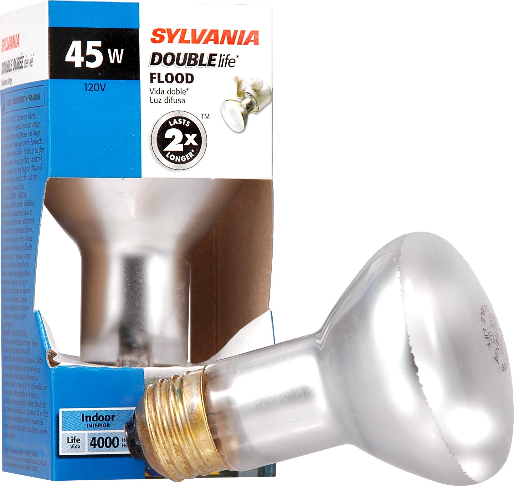 Sylvania Incandescent DOUBLElife Frosted Reflector Flood R20Bedium